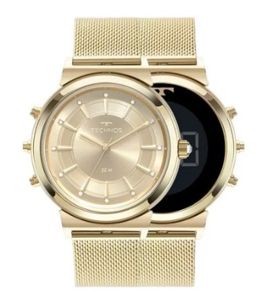 RELÓGIO TECHNOS FEMININO CURVAS DOURADO
