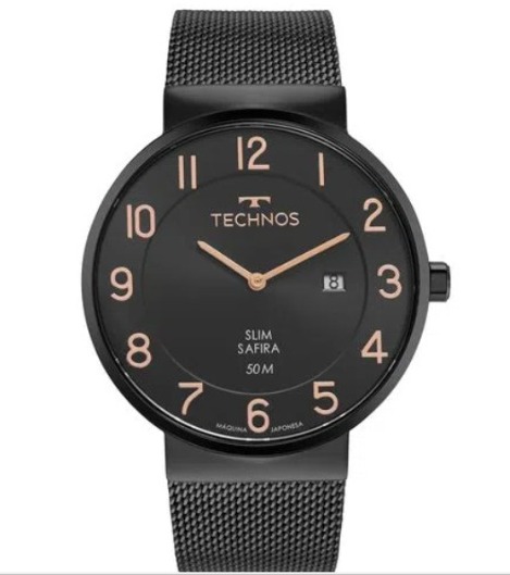 RELÓGIO TECHNOS SLIM PRETO