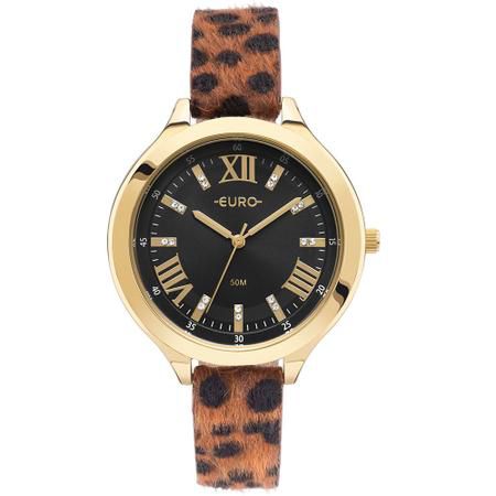 RELOGIO EURO FEMININO ANIMAL PRINT